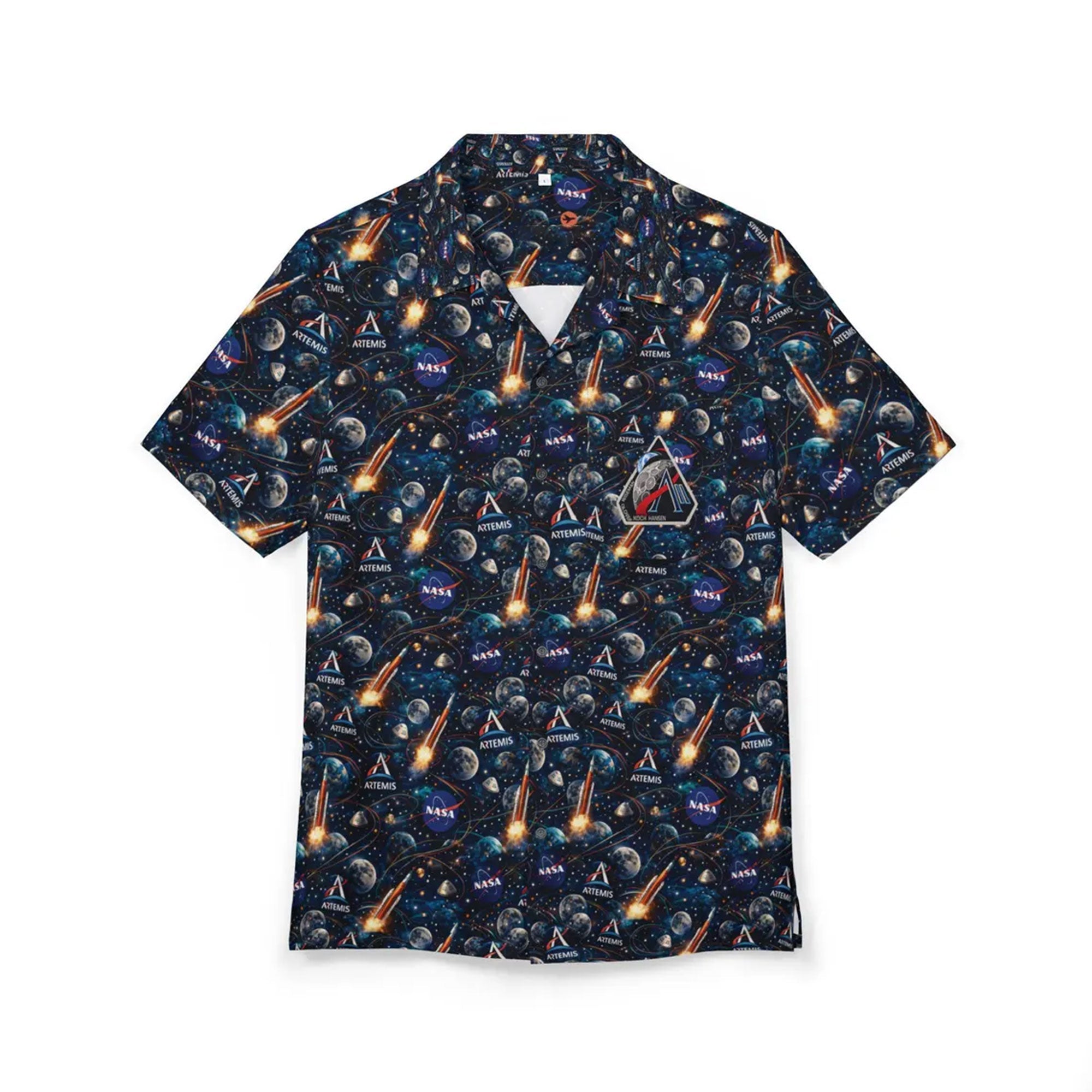 Artemis II Inspired Hawaiian Shirt, NASA Space Mission AOP Shirt