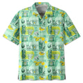 Galactic Tiki Hawaiian Shirt, Space Alien Aloha Shirt, Tropical Sci-Fi Vacation Shirt, Funny UFO Beach Shirt for Men