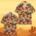 Tropical Floral Horse Racing Hawaiian Shirt, Funny Horse Lover Aloha Shirt for Men & Women