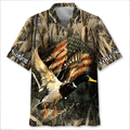 Custom Name America Duck Hunting Hawaiian Shirt  Patriotic Aloha Button Down Personalized Gift for Hunters