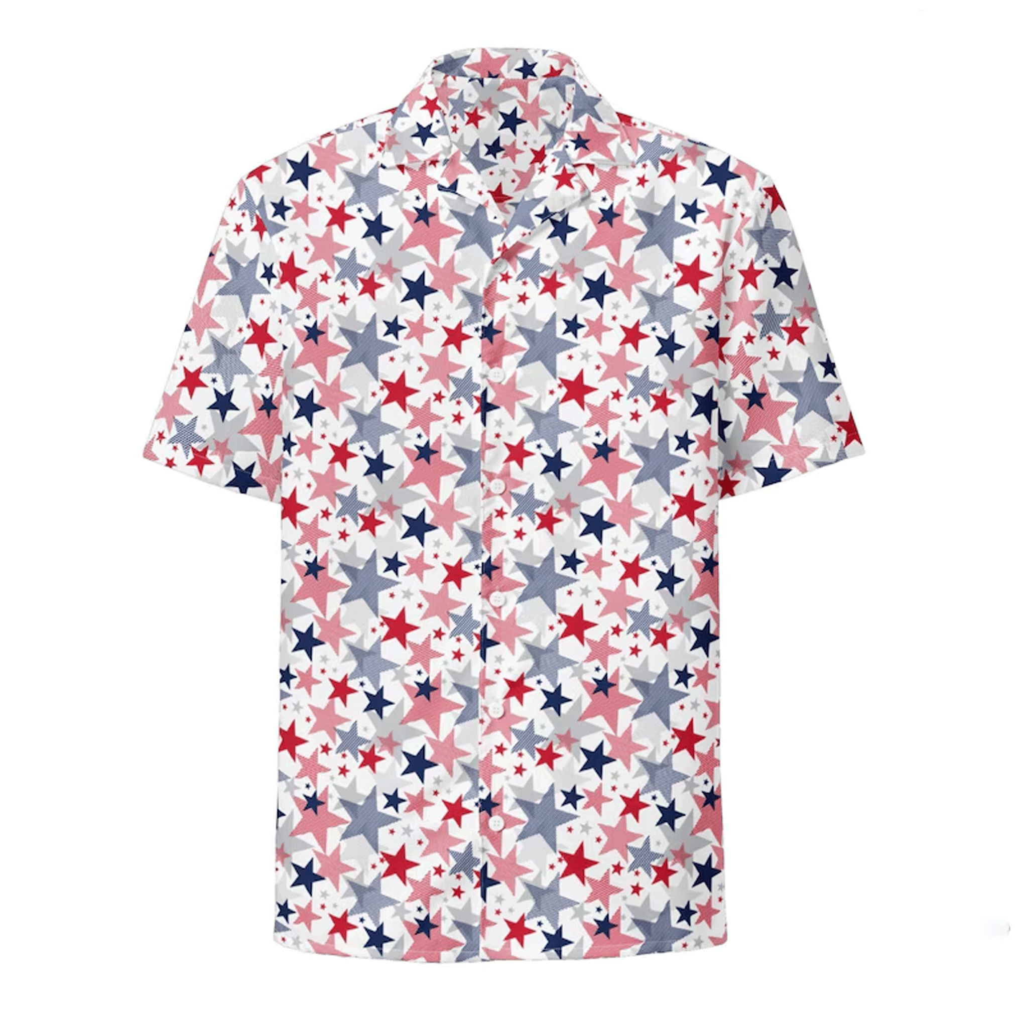 American Flag Hawaiian Shirt  Patriotic Aloha Button Down Quick Dry Unisex Beach Outfit That Stands Out