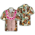 Funny Big Belly Hawaiian Shirt  Tropical Aloha Button Down Y2K Vacation Outfit That Gets Laughs