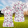 Par Then Bar Flamingo Funny Women’s Golf Polo Shirt, Custom Ladies Golf Shirt, Cute Flamingo Golf Outfit, Golf Gift for Her