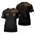 Patriotic We The People 250 Years Golf Shirt, Black Golf Ball Pattern Polo, 4th Of July Polo For Men