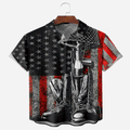 Veterans Memorial Day Hawaiian Shirt  Patriotic Aloha Button Down Casual Outfit That Honors Service