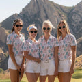 Women's Pink Golf Polo Shirt, Slim Fit Pique Knit Performance Golf Top