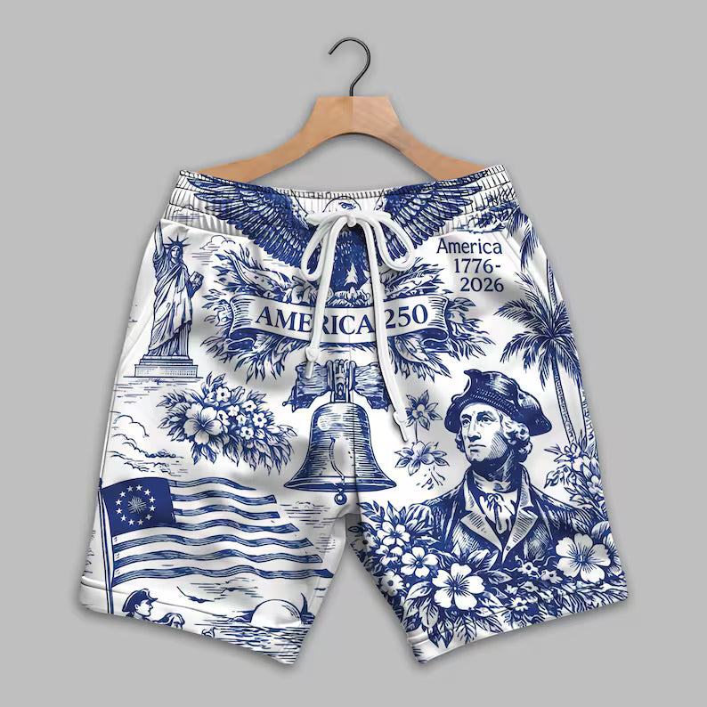 America 250 Hawaiian Shirt 1776–2026, Vintage Patriotic Shirt, 250 Years of America Celebration Button Down